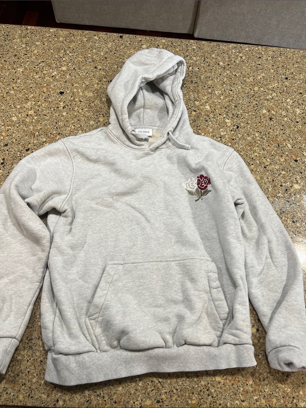 Les Deux Hoodie with Rose Embroidery
